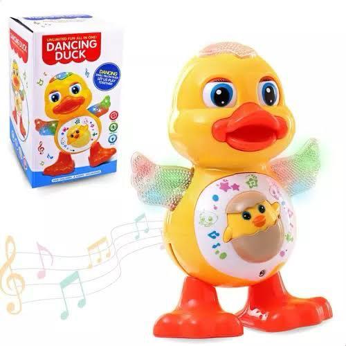 Pato de brinquedo que dança e toca música